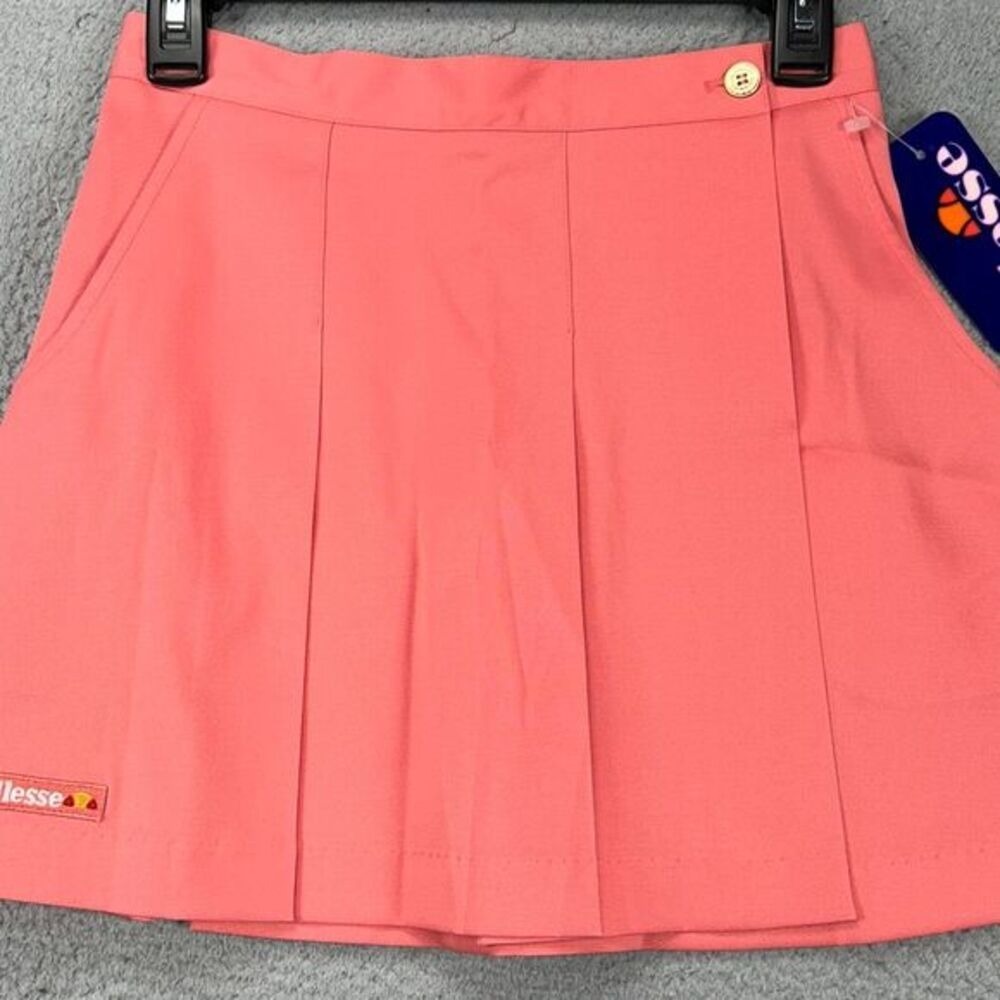 Ellesse Mini Skirt Womens 8 Plus Pink Pleated Pocket Athletic Tennis Ladies NEW
